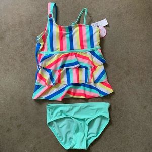 NWT New Justice Girls Tankini Swim Suit 10
